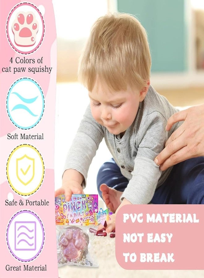 RAMONI 2 Pcs Cat Paw Squishy, Squishy with Pearl Butterfly Accessories, Animals Stress Relief Taba Squishy Paw, Cute Animals Stress Relieving Fidget Toy for Boys Girls Birthday Party Gifts - Image 3